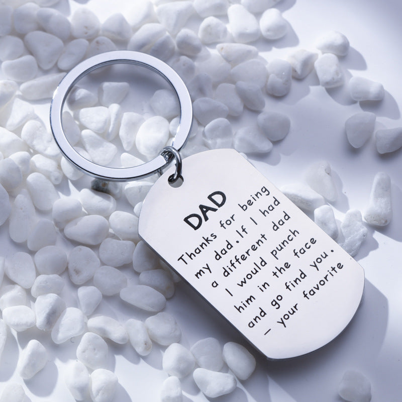 Father's Day Gift Dad, Thanks for Being My Dad. Stainless Steel Keychain