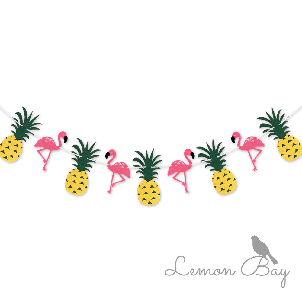 Themed Non-woven Bla Flag Flamingo Pineapple Banner
