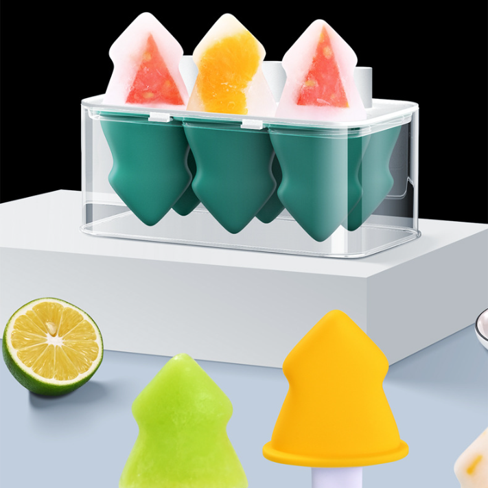 Summer Homemade Ice Cream Popsicle Box Silicone Cube Mold