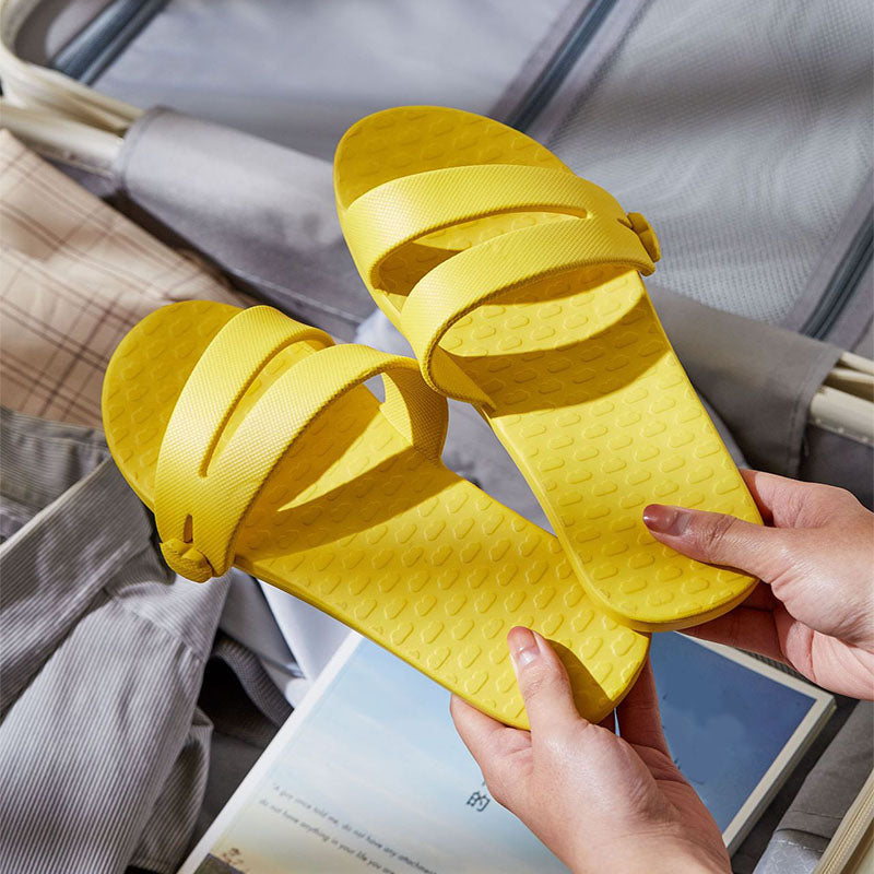 Folding Travel Slippers Hotel House Shoes Removable Non-slip Bathroom Slippers Summer Unisex Slides