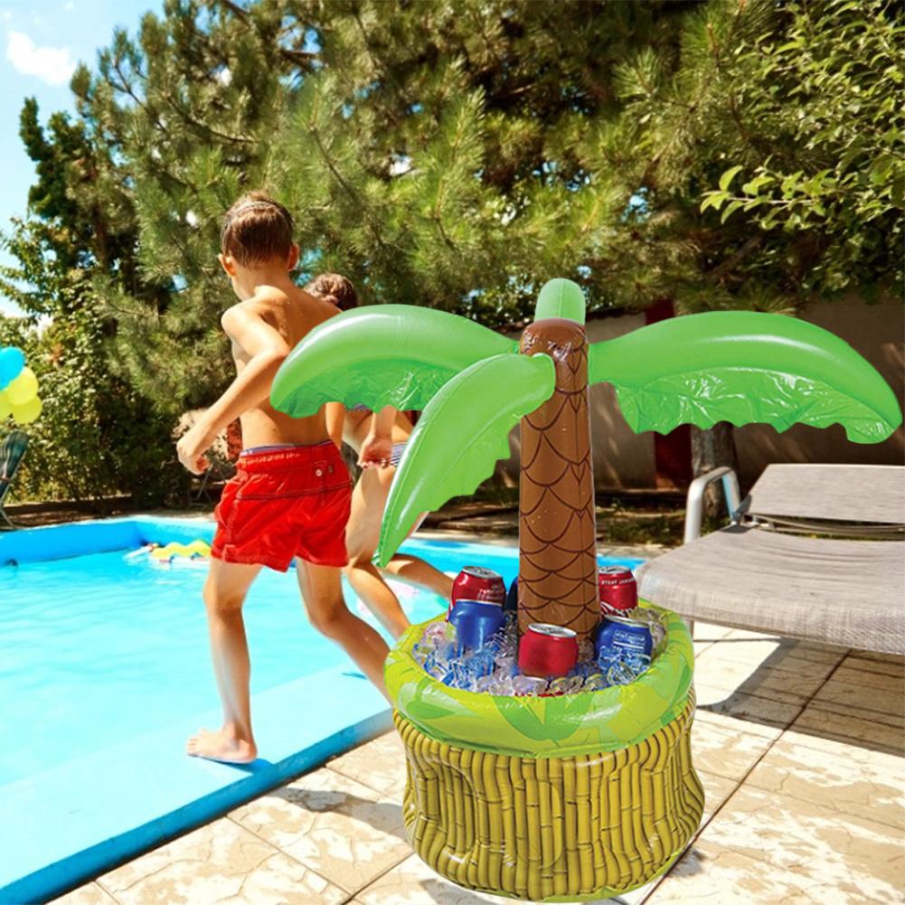 Summer Inflatable Palm Tree Cooler Beer Drinks Ice Bucket Party Supplies For Summer Swimming Pool Themed Party Gadgets