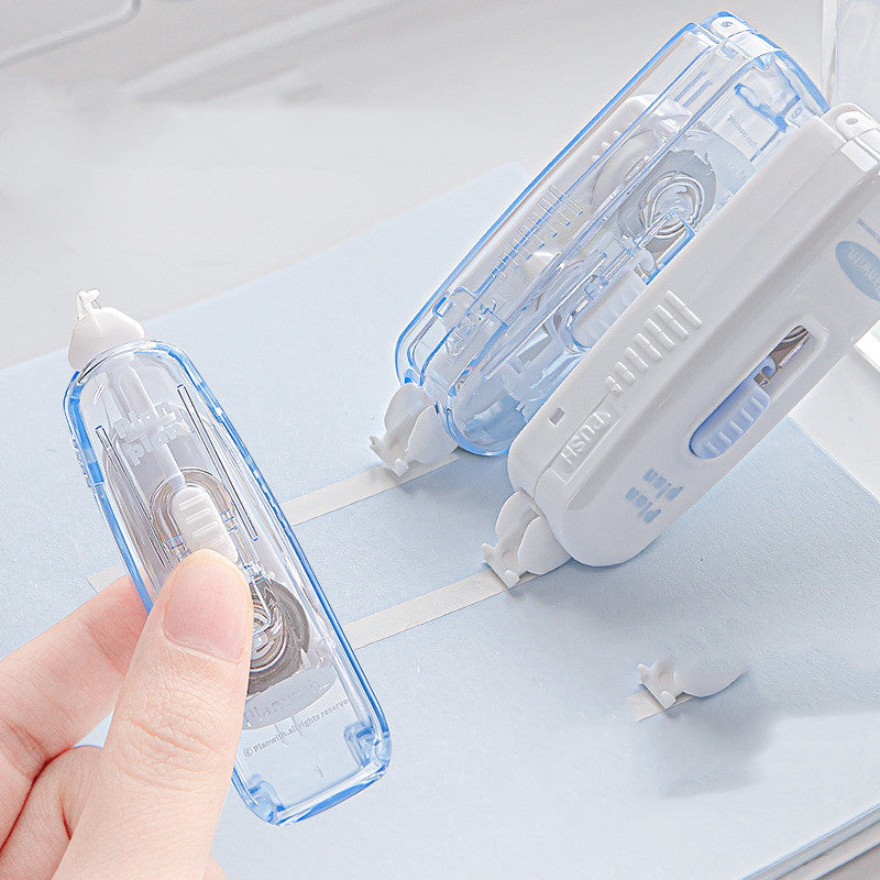 Simple Blue And White Pen Type Push Out Core Operation Correction Tape