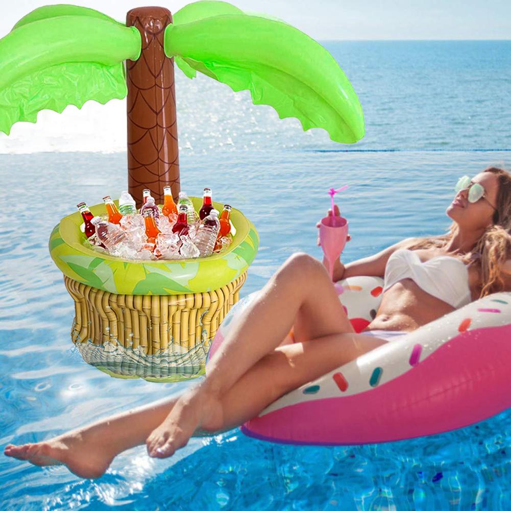 Summer Inflatable Palm Tree Cooler Beer Drinks Ice Bucket Party Supplies For Summer Swimming Pool Themed Party Gadgets